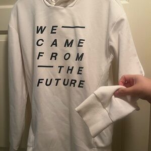 H&M White Hoodie with Futuristic Text